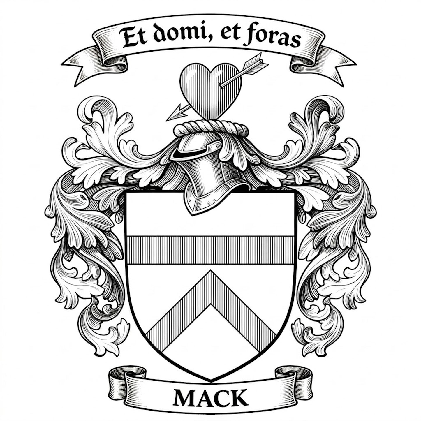 The Mack Family Coat of Arms digital download: Includes Color PNG, B&W PNG, and SVG vector files