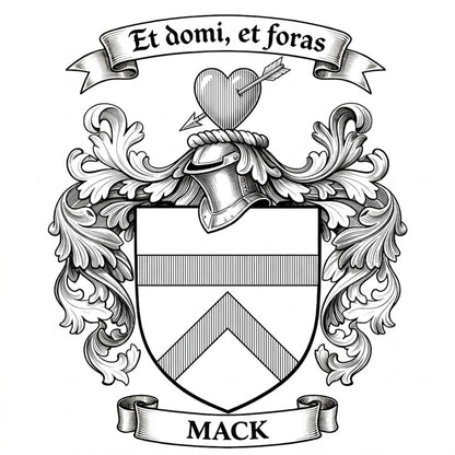 The Mack Family Coat of Arms digital download: Includes Color PNG, B&W PNG, and SVG vector files
