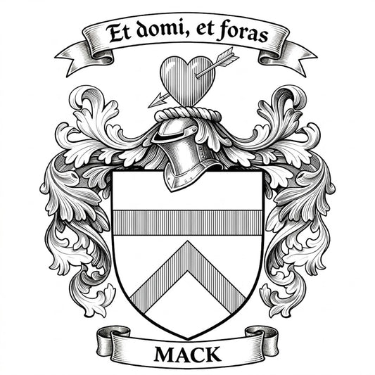 The Mack Family Coat of Arms digital download: Includes Color PNG, B&W PNG, and SVG vector files