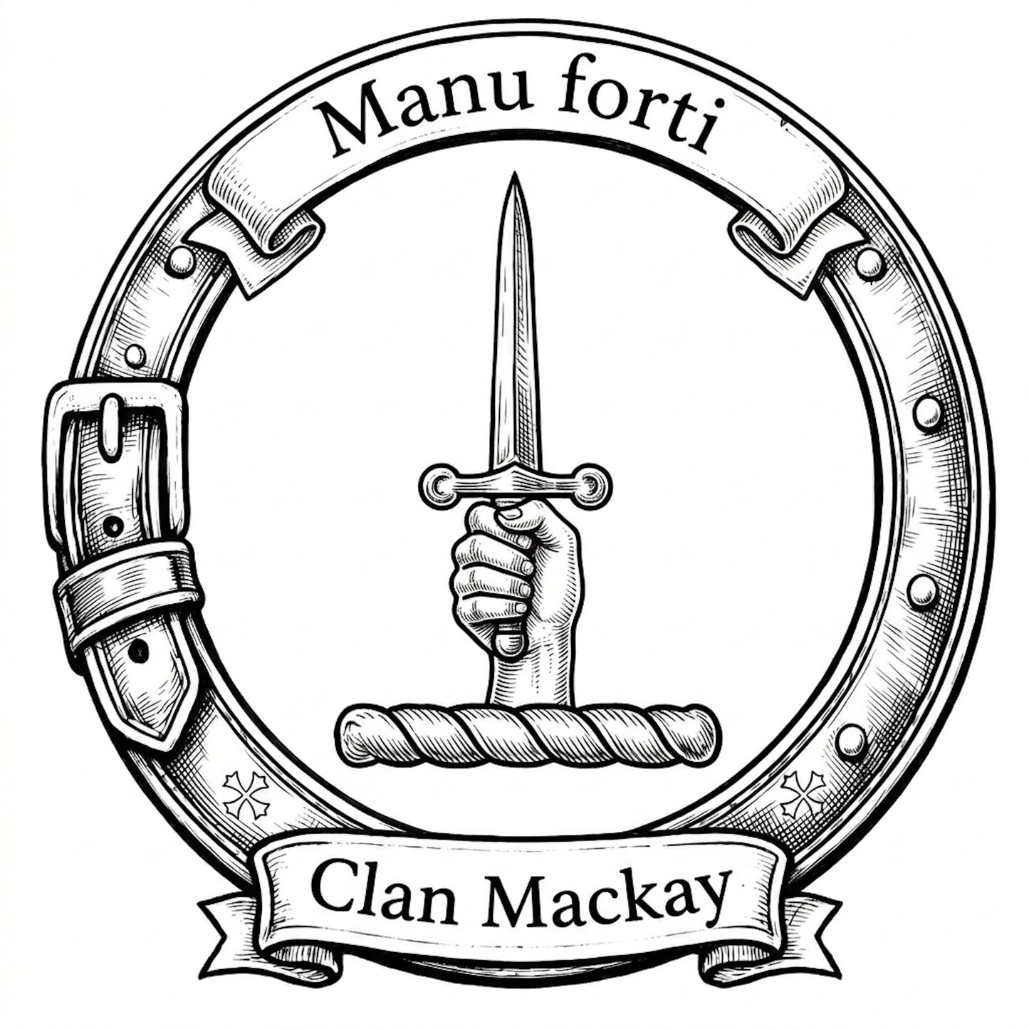 Clan Mackay Crest digital download: Includes Color PNG, B&W PNG, and SVG vector files