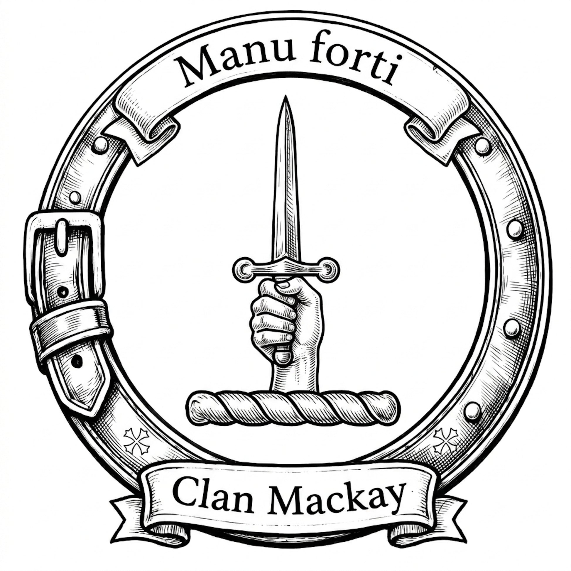 Clan Mackay Crest digital download: Includes Color PNG, B&W PNG, and SVG vector files