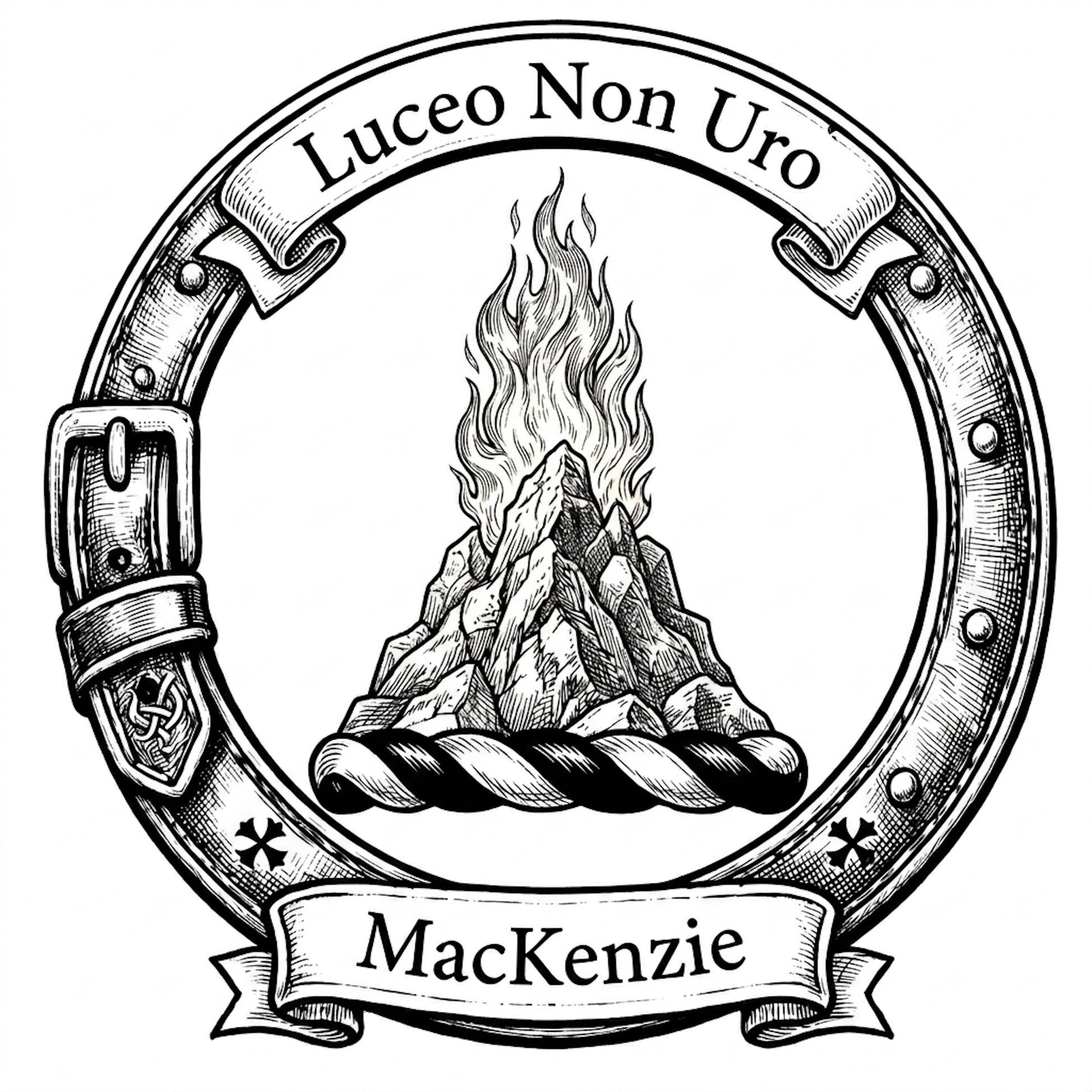 Clan MacKenzie Crest digital download: Includes Color PNG, B&W PNG, and SVG vector files