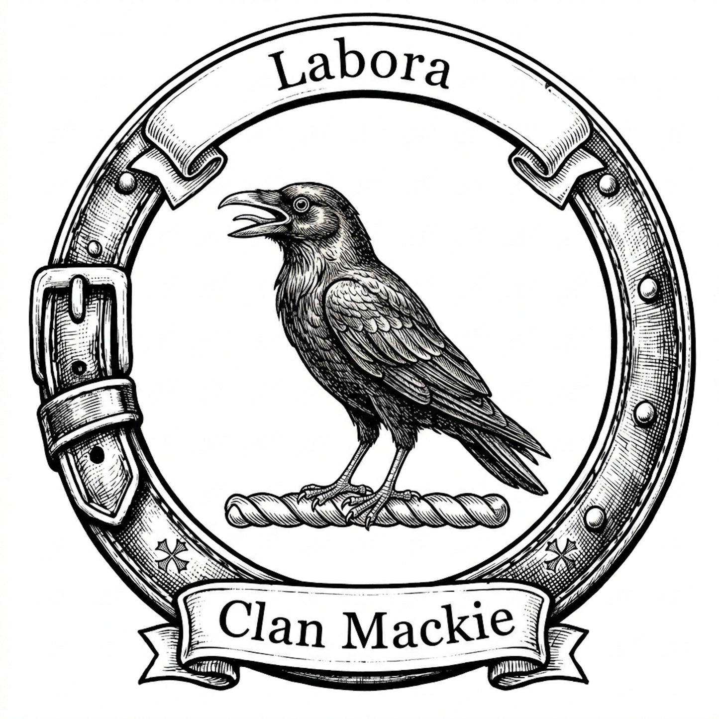 Clan Mackie Crest digital download: Includes Color PNG, B&W PNG, and SVG vector files