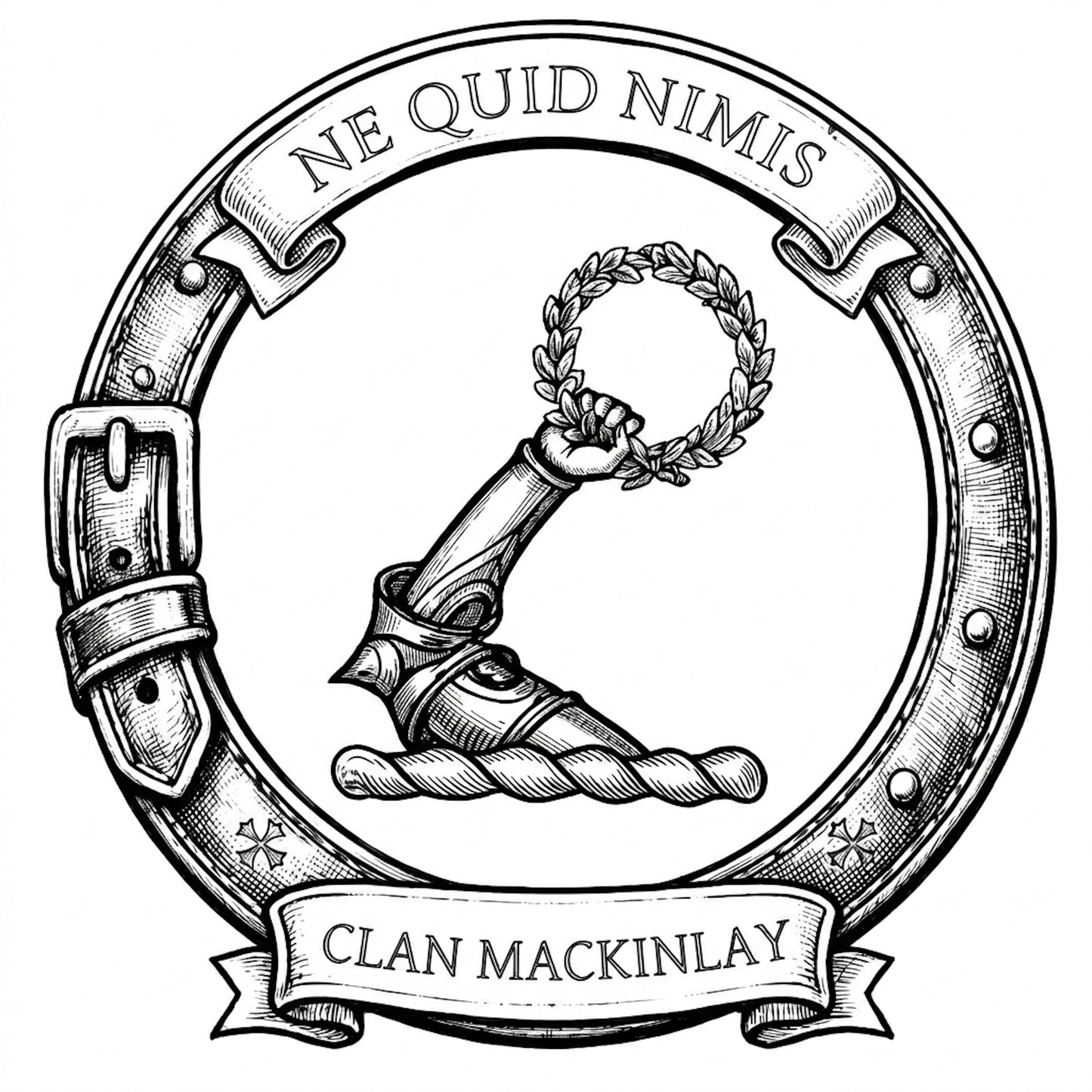 Clan MacKinlay Crest digital download: Includes Color PNG, B&W PNG, and SVG vector files