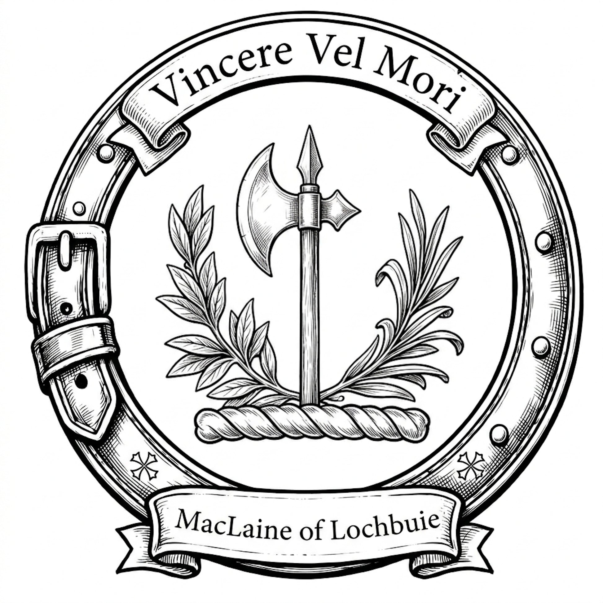 MacLaine of Lochbuie Crest digital download: Includes Color PNG, B&W PNG, and SVG vector files
