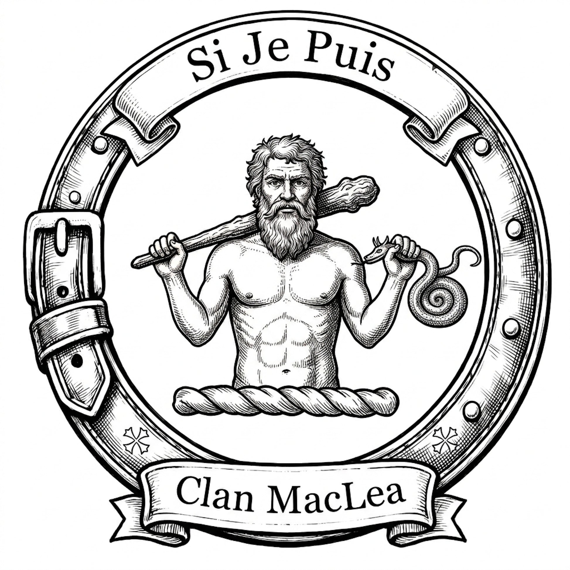 Clan MacLea Crest digital download: Includes Color PNG, B&W PNG, and SVG vector files