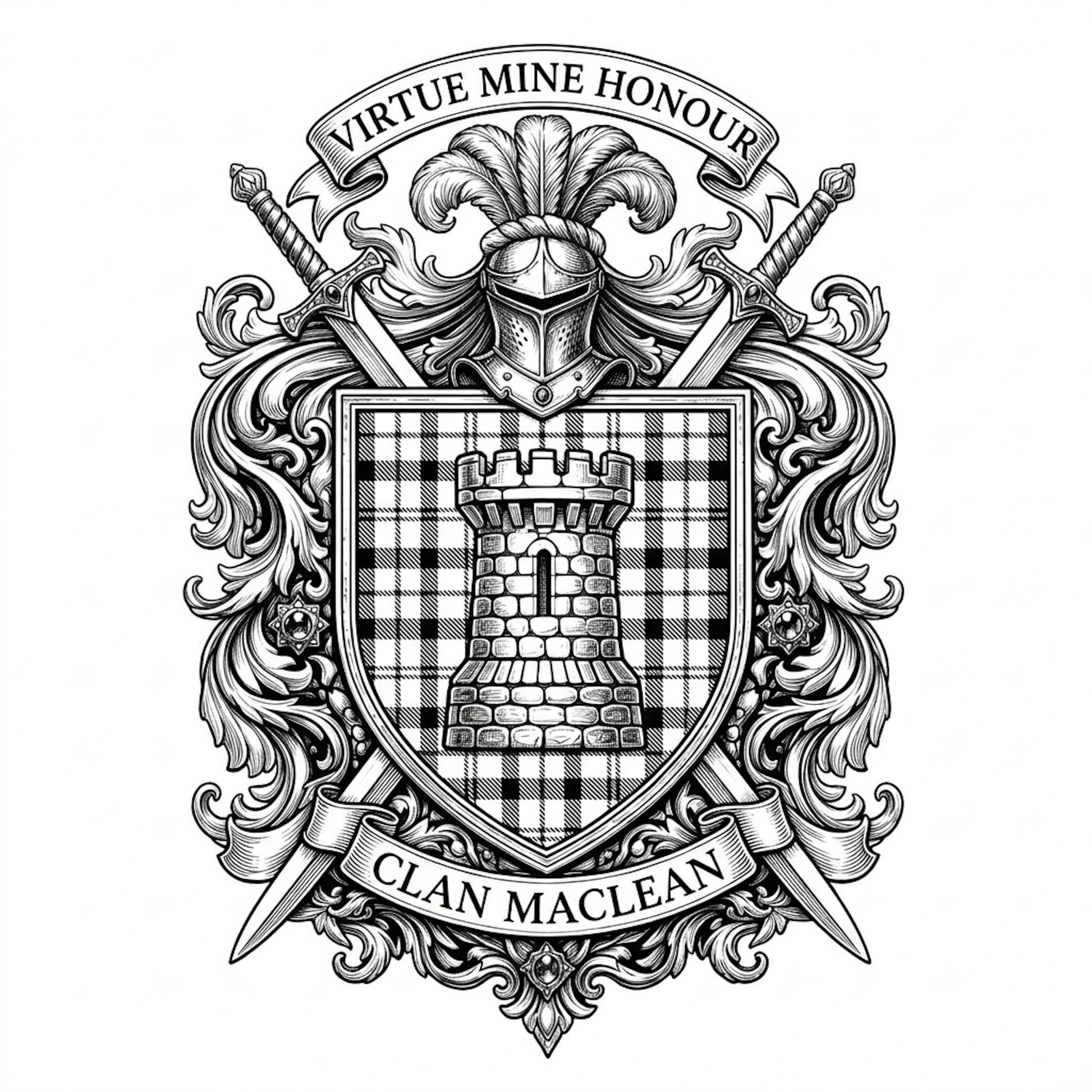 Clan MacLean Crest digital download: Includes Color PNG, B&W PNG, and SVG vector files