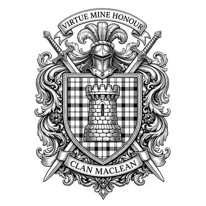 Clan MacLean Crest digital download: Includes Color PNG, B&W PNG, and SVG vector files