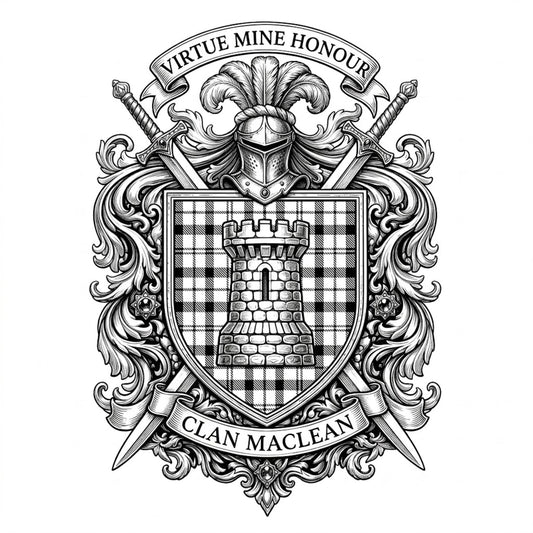 Clan MacLean Crest digital download: Includes Color PNG, B&W PNG, and SVG vector files