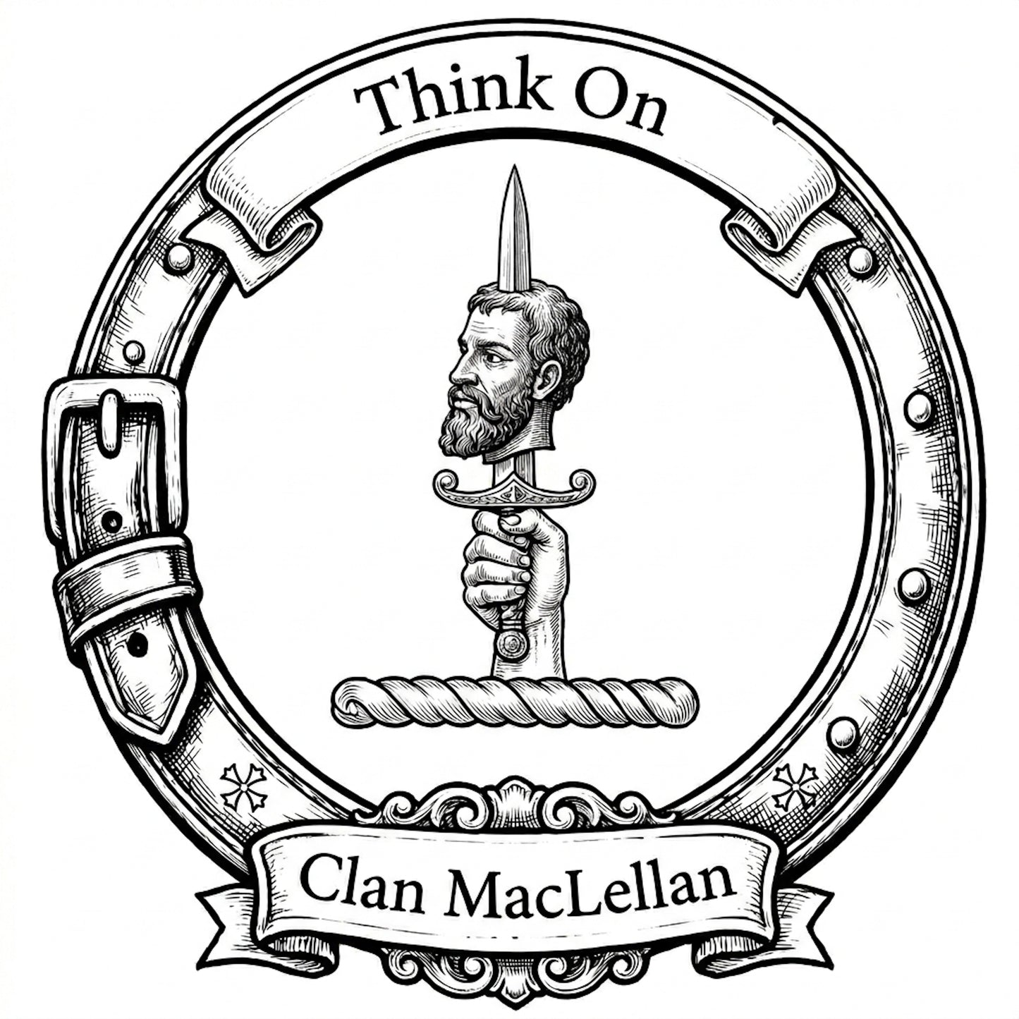 Clan MacLellan Crest digital download: Includes Color PNG, B&W PNG, and SVG vector files