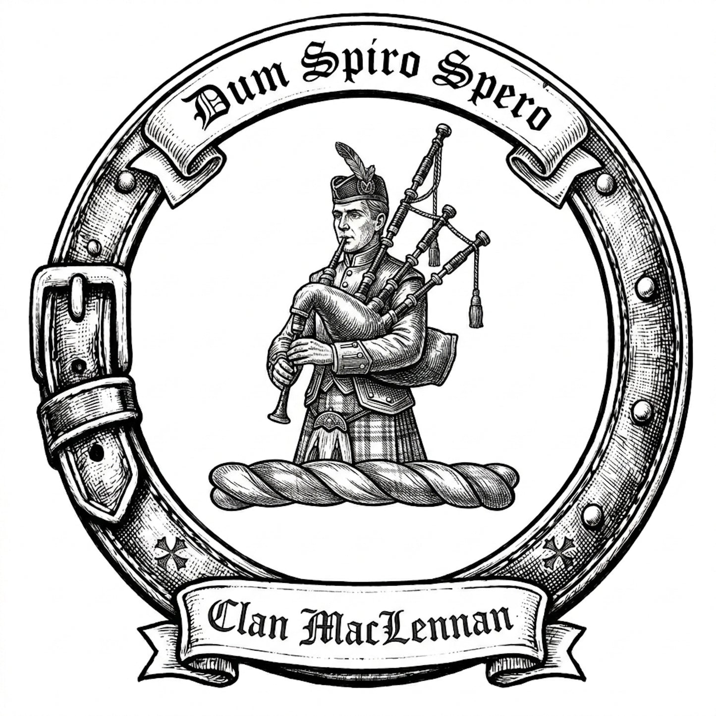Clan MacLennan Crest digital download: Includes Color PNG, B&W PNG, and SVG vector files
