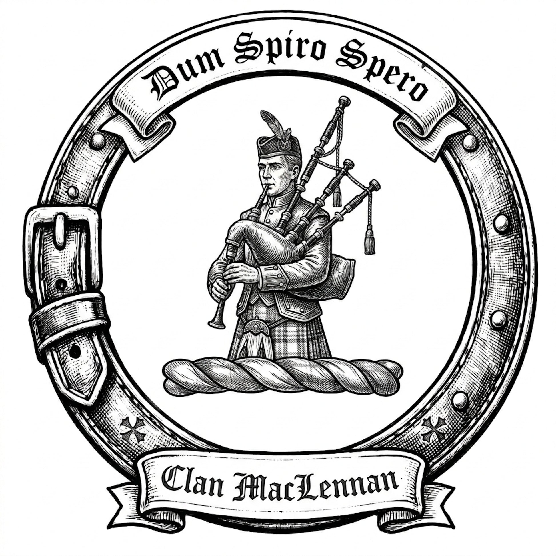 Clan MacLennan Crest digital download: Includes Color PNG, B&W PNG, and SVG vector files