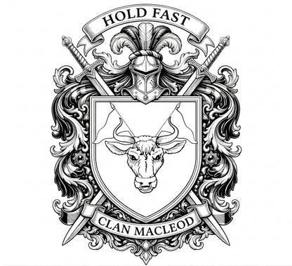 Clan MacLeod Crest digital download: Includes Color PNG, B&W PNG, and SVG vector files