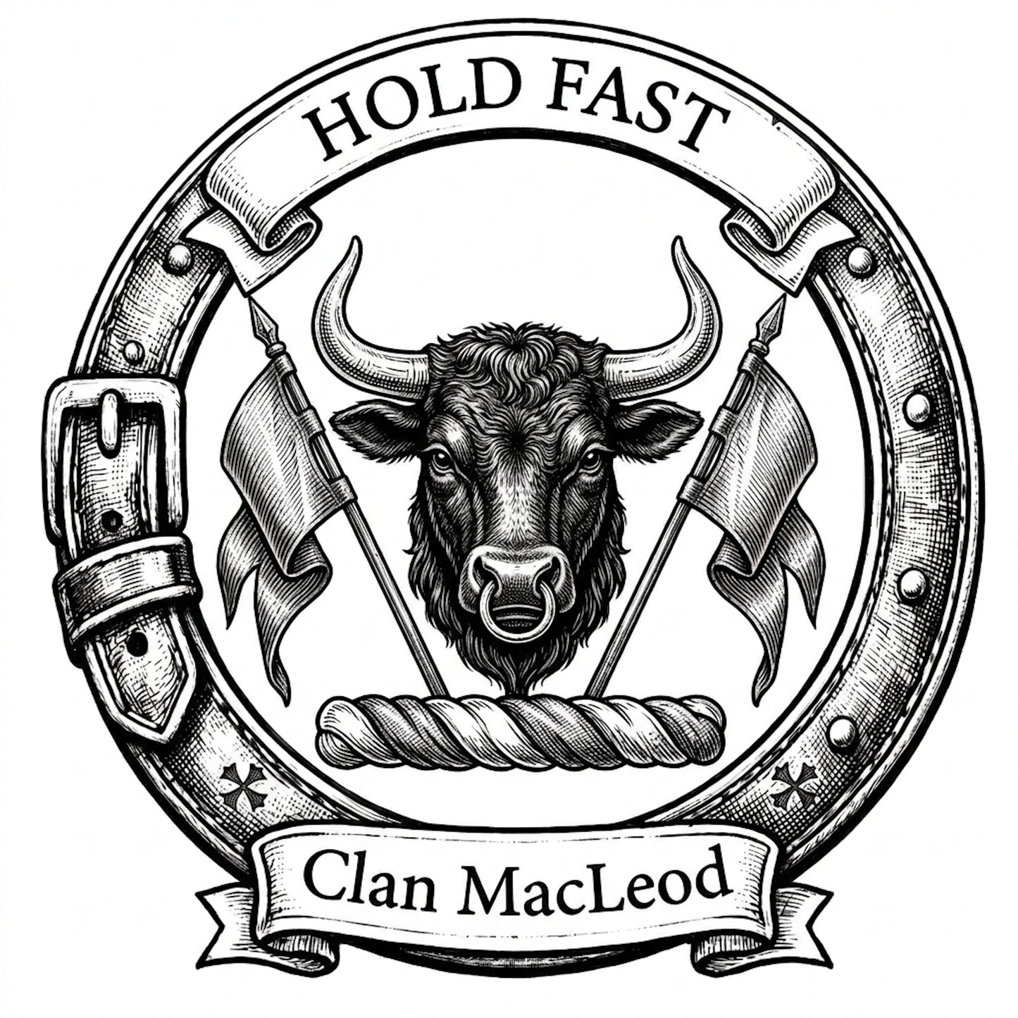 Clan MacLeod Crest digital download: Includes Color PNG, B&W PNG, and SVG vector files