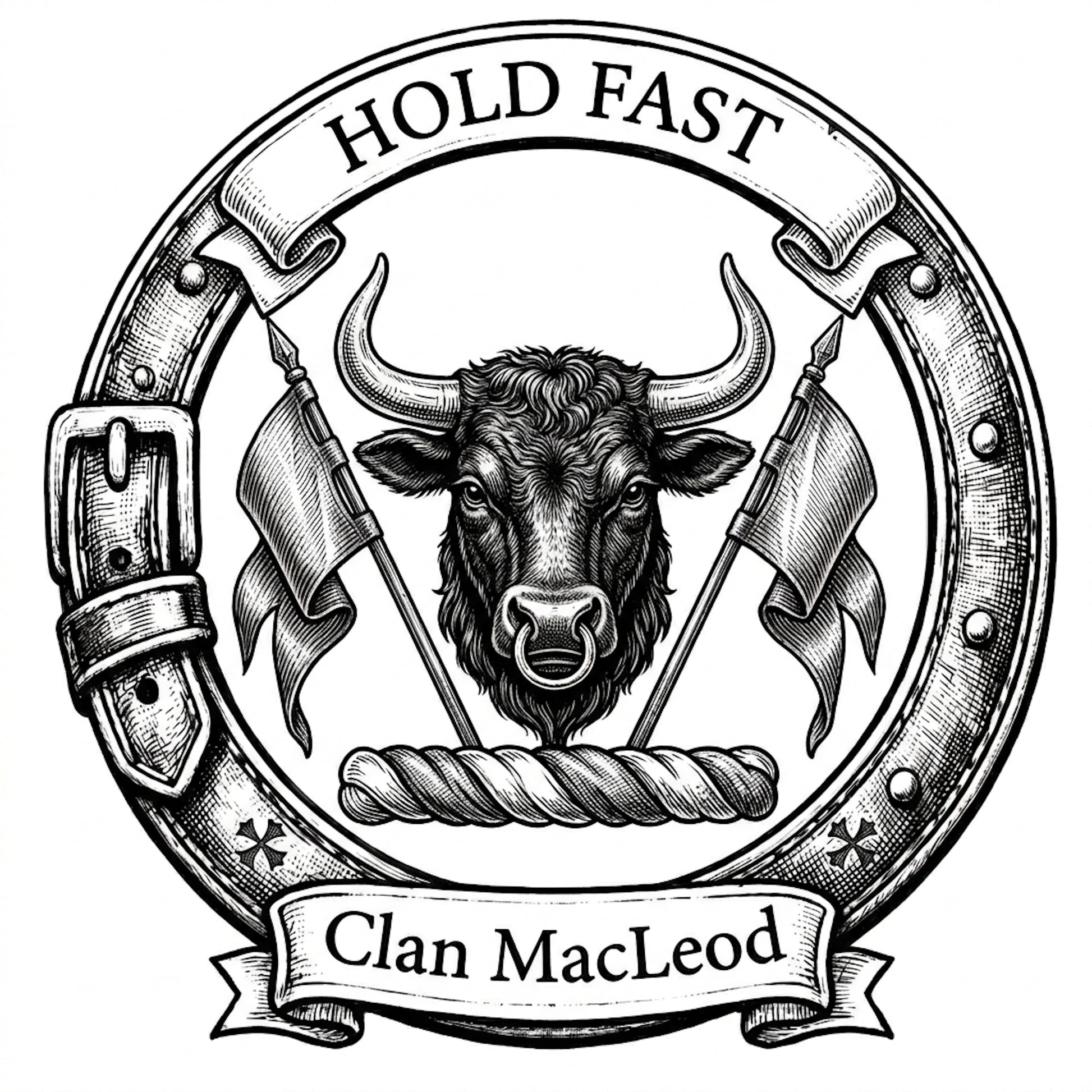 Clan MacLeod Crest digital download: Includes Color PNG, B&W PNG, and SVG vector files