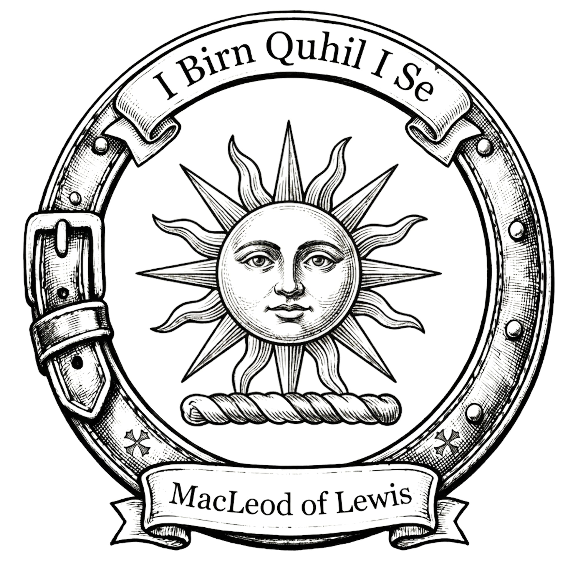 MacLeod of Lewis Crest digital download: Includes Color PNG, B&W PNG, and SVG vector files