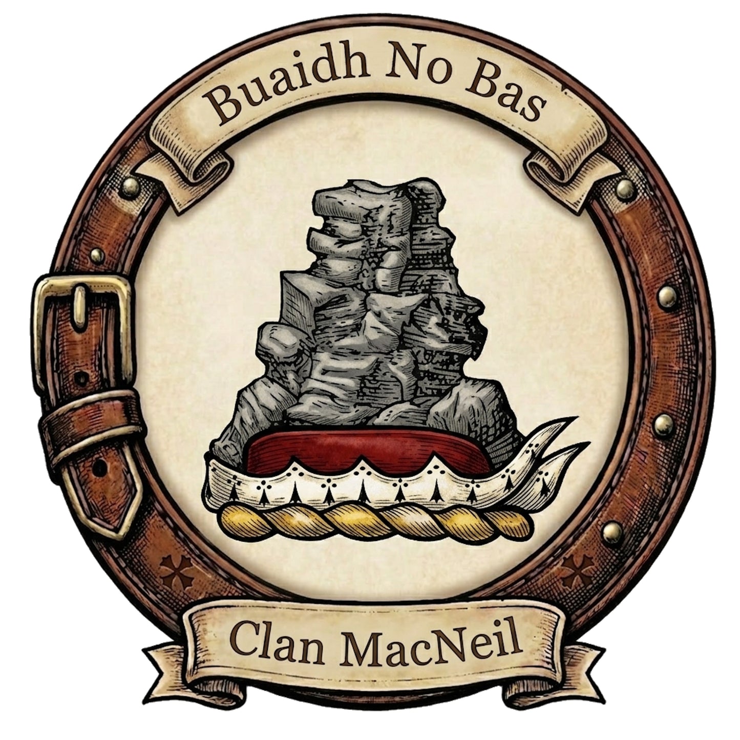 Clan MacNeil Crest digital download: Includes Color PNG, B&W PNG, and SVG vector files