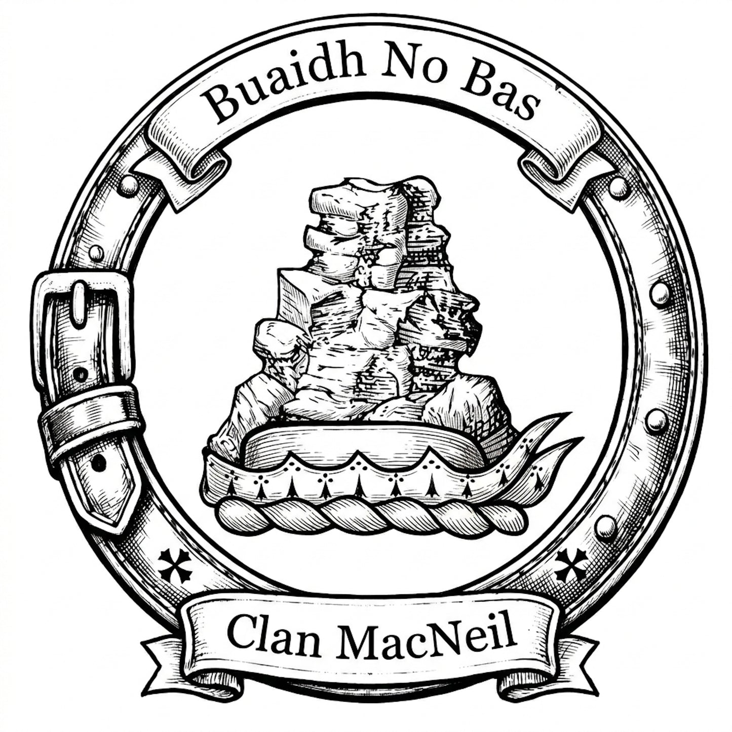 Clan MacNeil Crest digital download: Includes Color PNG, B&W PNG, and SVG vector files