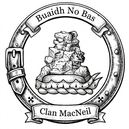 Clan MacNeil Crest digital download: Includes Color PNG, B&W PNG, and SVG vector files