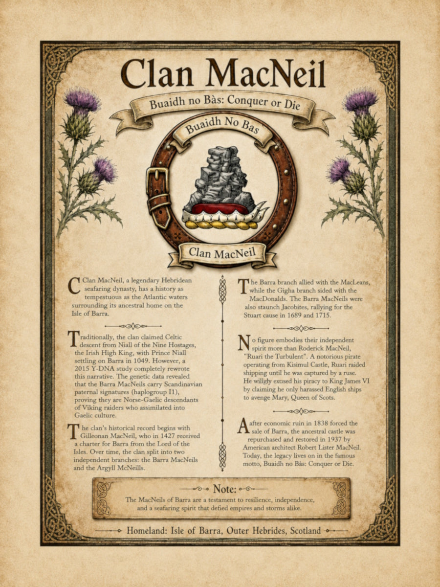 Scottish Clan MacNeil Heritage Poster - Instant Digital Download