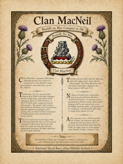Scottish Clan MacNeil Heritage Poster - Instant Digital Download