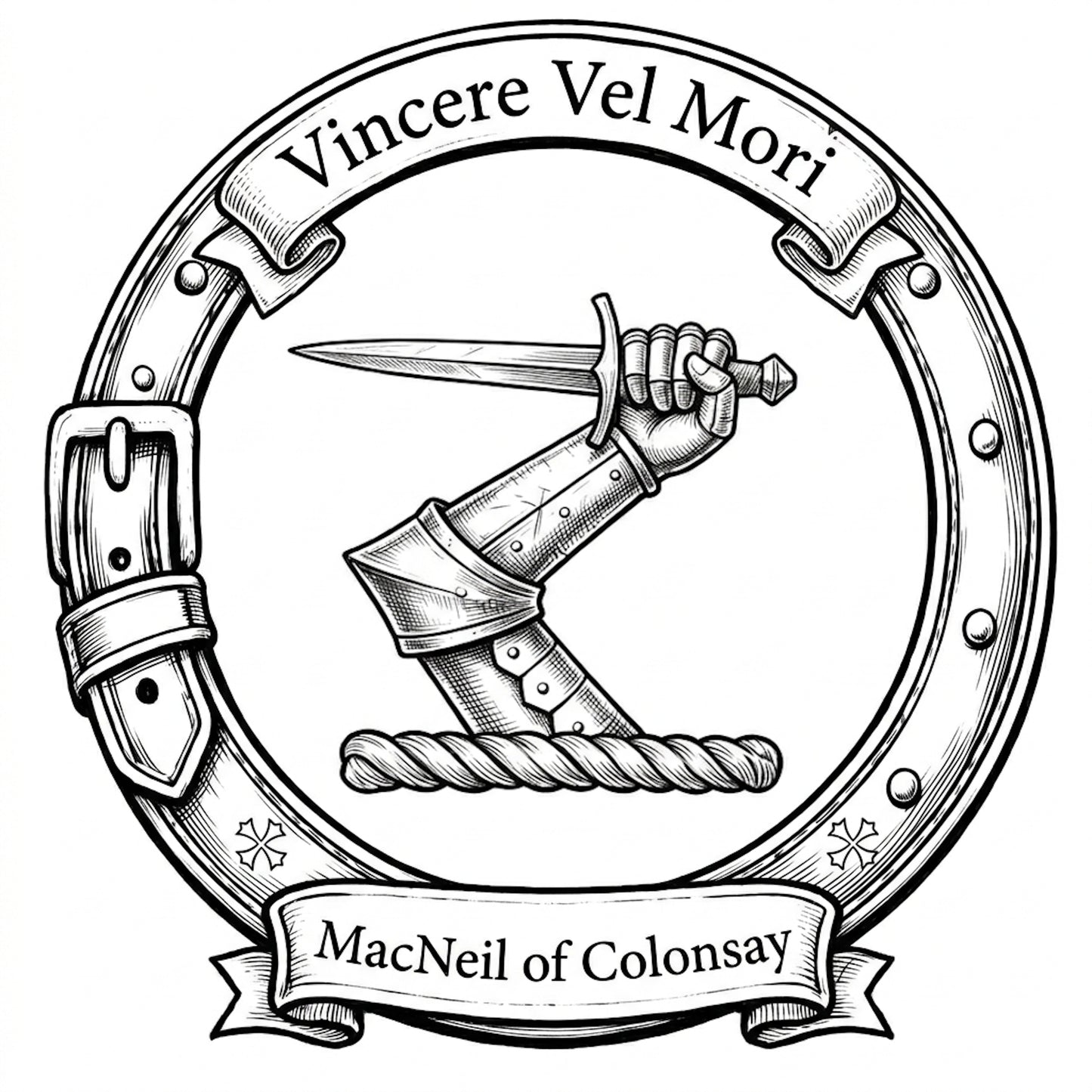 MacNeil of Colonsay Crest digital download: Includes Color PNG, B&W PNG, and SVG vector files
