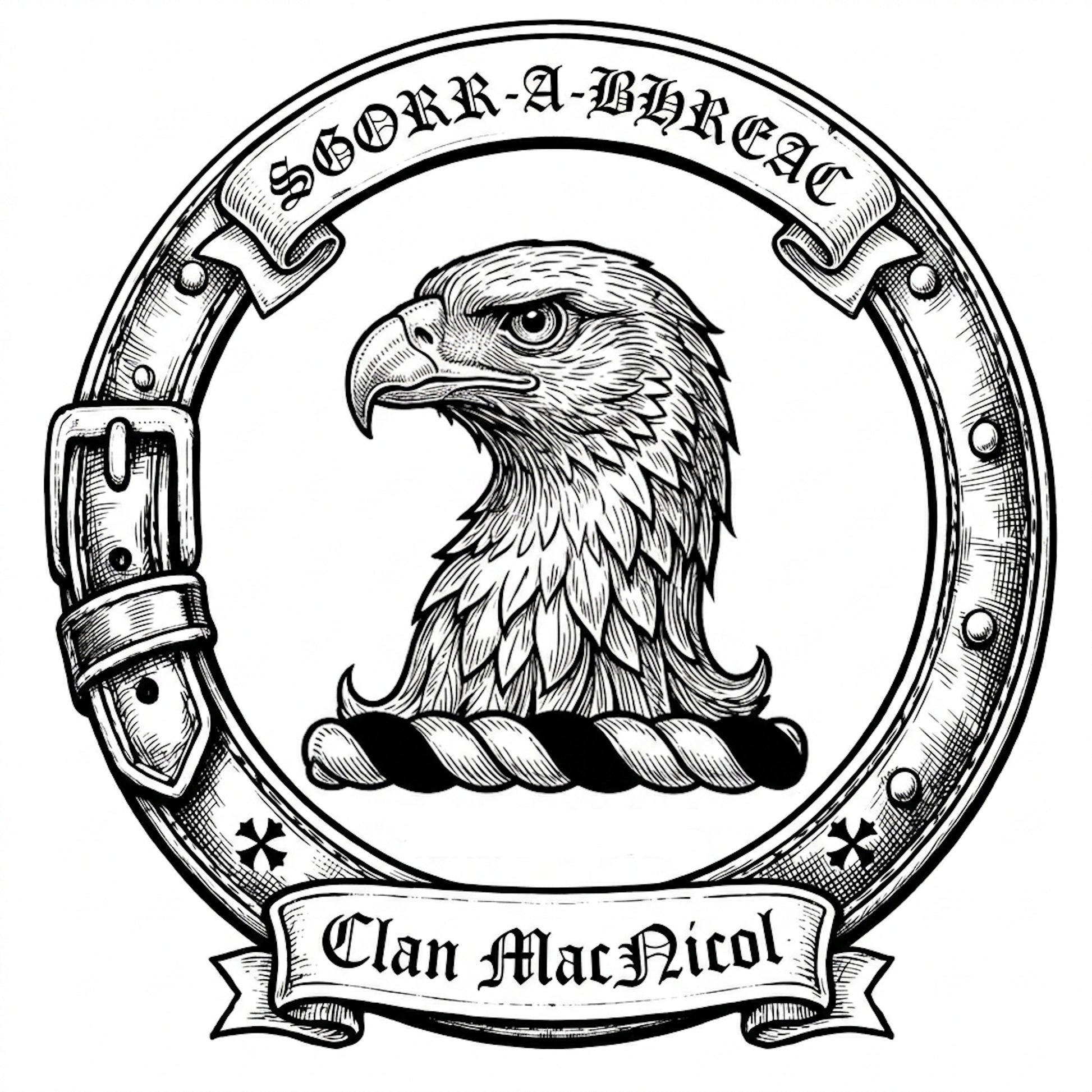 Clan MacNicol Crest digital download: Includes Color PNG, B&W PNG, and SVG vector files