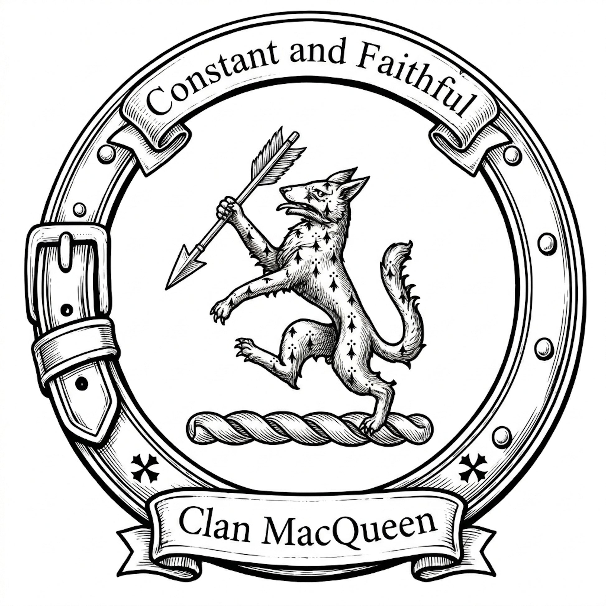 Clan MacQueen Crest digital download: Includes Color PNG, B&W PNG, and SVG vector files