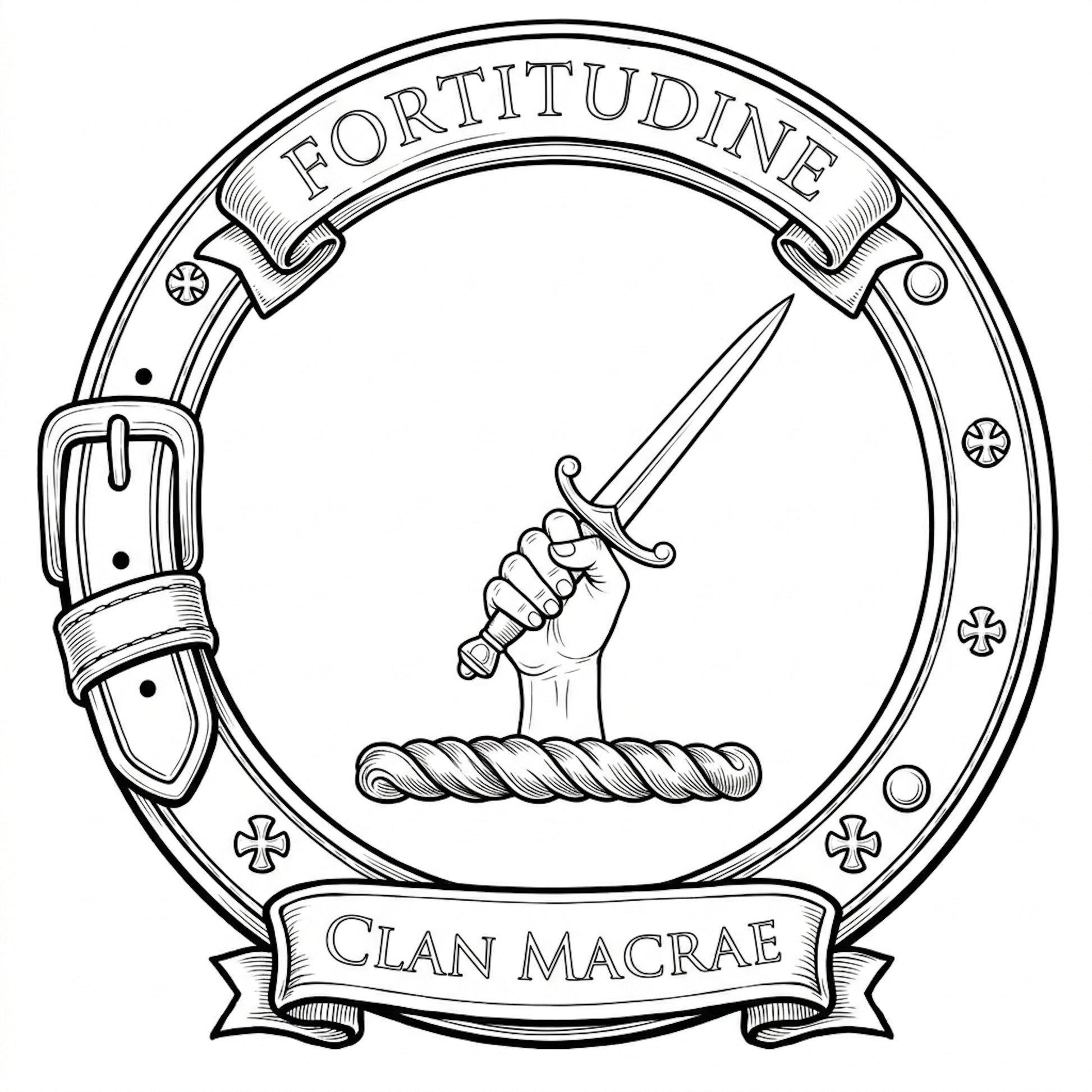 Clan MacRae Crest digital download: Includes Color PNG, B&W PNG, and SVG vector files