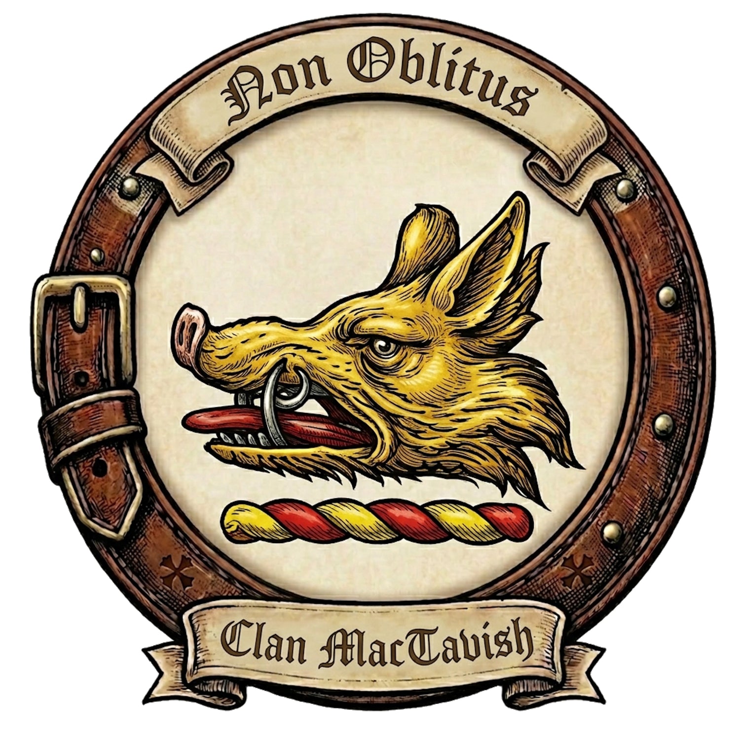 Clan MacTavish Crest digital download: Includes Color PNG, B&W PNG, and SVG vector files