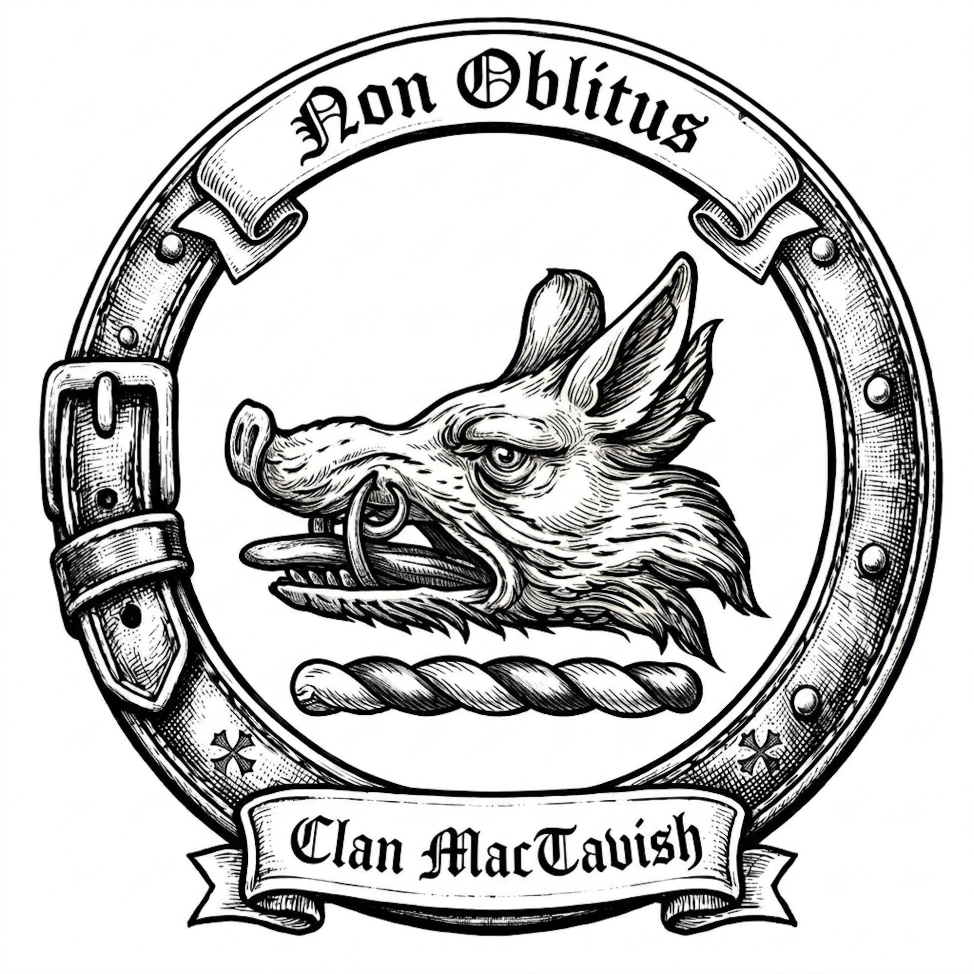 Clan MacTavish Crest digital download: Includes Color PNG, B&W PNG, and SVG vector files