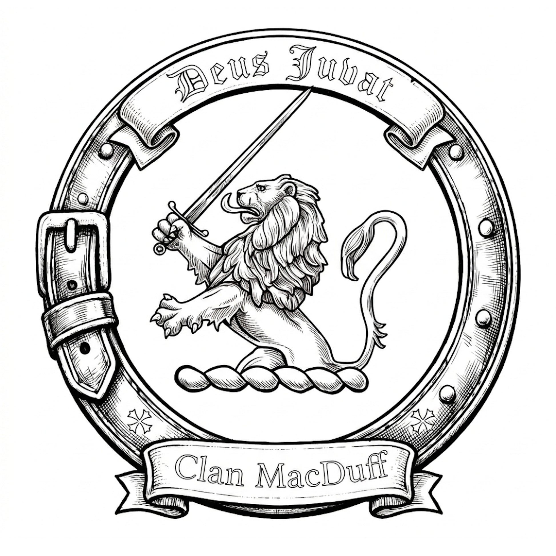 Clan MacDuff Crest digital download: Includes Color PNG, B&W PNG, and SVG vector files