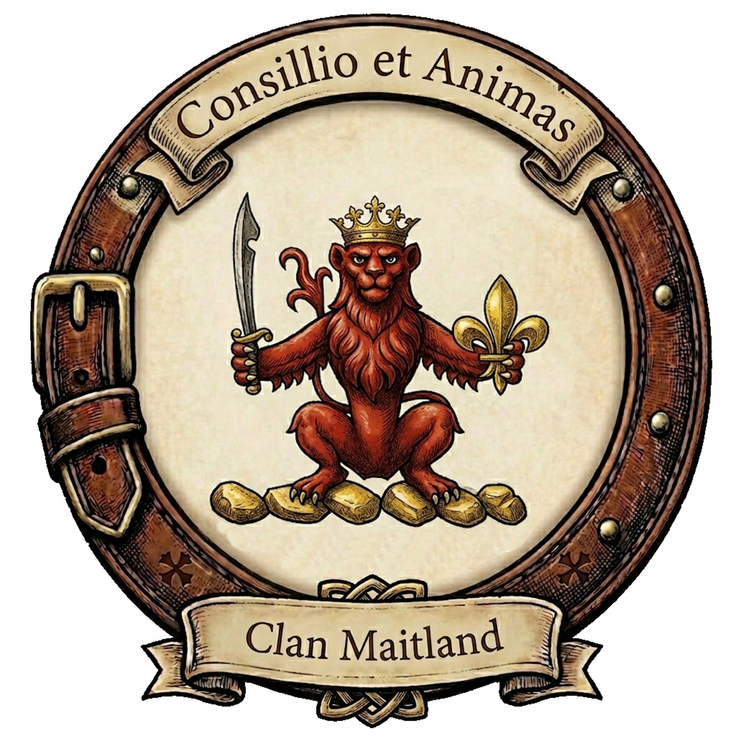 Clan Maitland Crest digital download: Includes Color PNG, B&W PNG, and SVG vector files