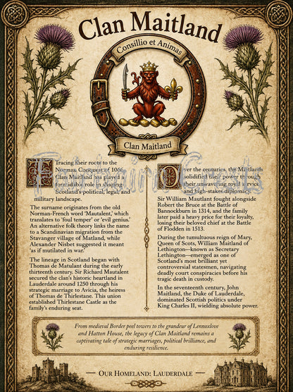 Clan Maitland Poster - Digital Download