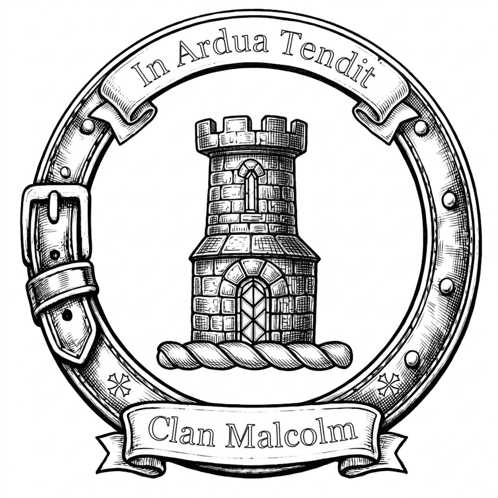 Clan Malcolm Crest digital download: Includes Color PNG, B&W PNG, and SVG vector files