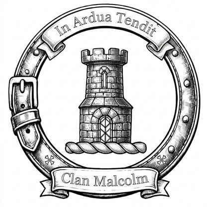 Clan Malcolm Crest digital download: Includes Color PNG, B&W PNG, and SVG vector files