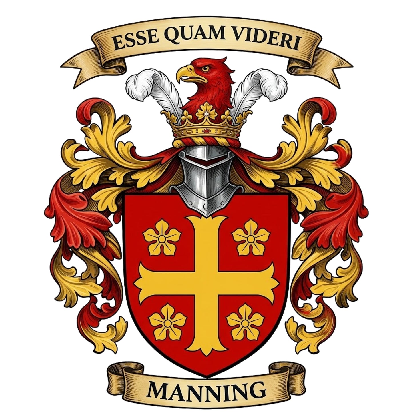 The Manning Family Coat of Arms digital download: Includes Color PNG, B&W PNG, and SVG vector files