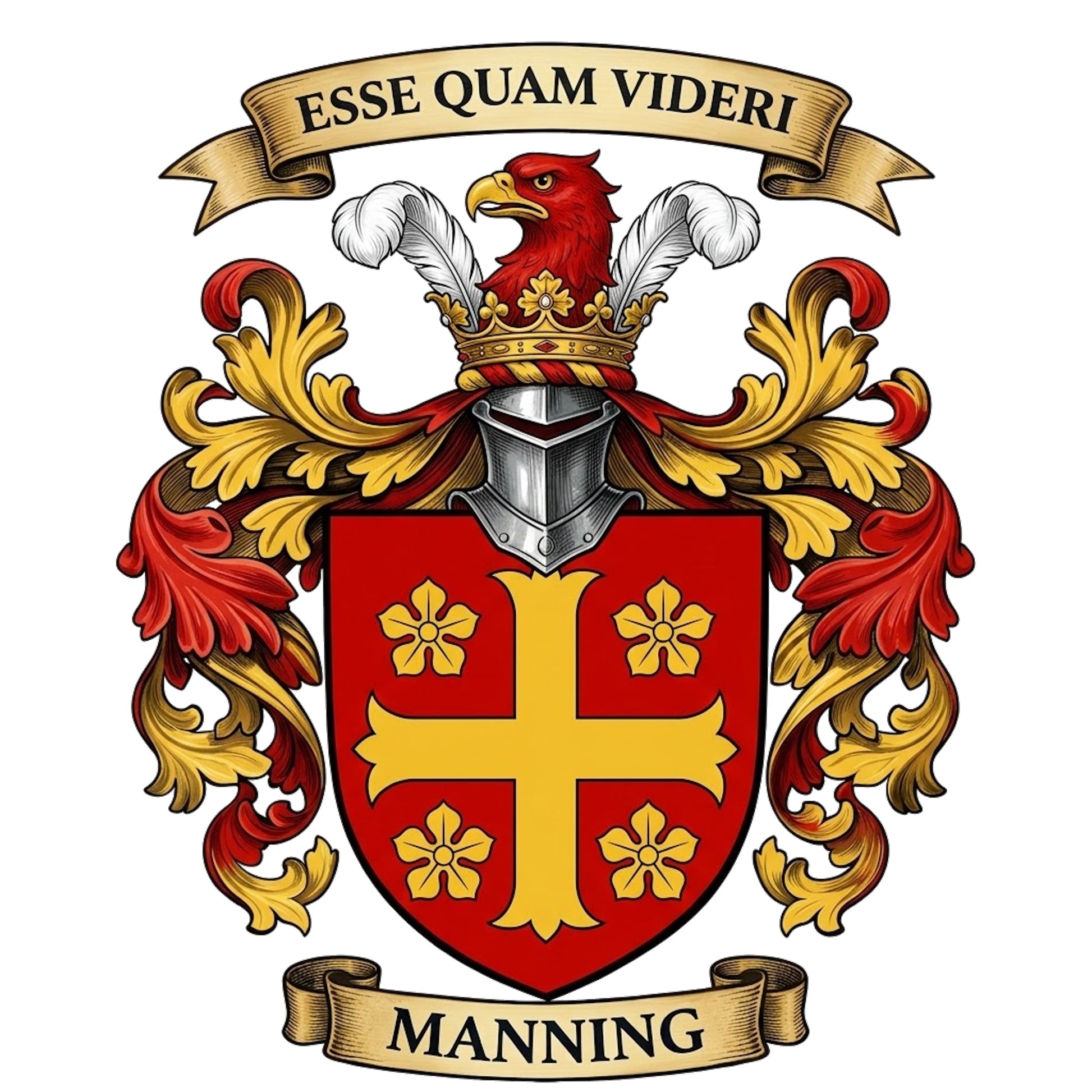 The Manning Family Coat of Arms digital download: Includes Color PNG, B&W PNG, and SVG vector files