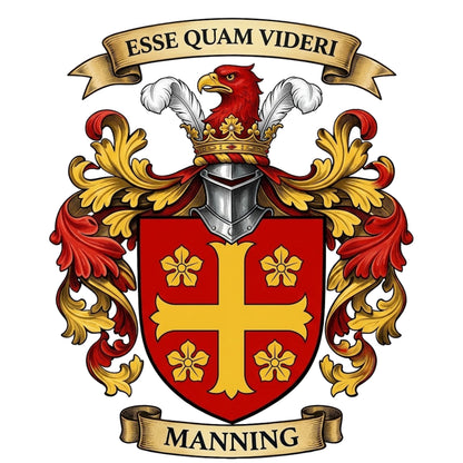 The Manning Family Coat of Arms digital download: Includes Color PNG, B&W PNG, and SVG vector files