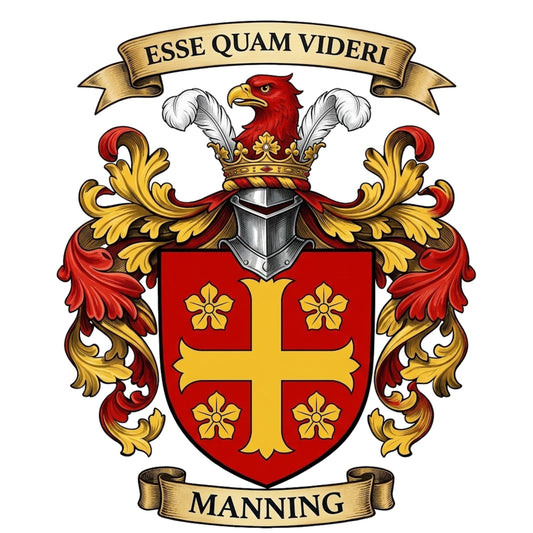 The Manning Family Coat of Arms digital download: Includes Color PNG, B&W PNG, and SVG vector files