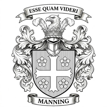 The Manning Family Coat of Arms digital download: Includes Color PNG, B&W PNG, and SVG vector files