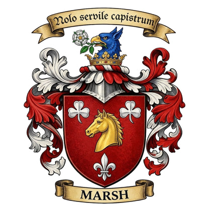 The Marsh Family Coat of Arms digital download: Includes Color PNG, B&W PNG, and SVG vector files