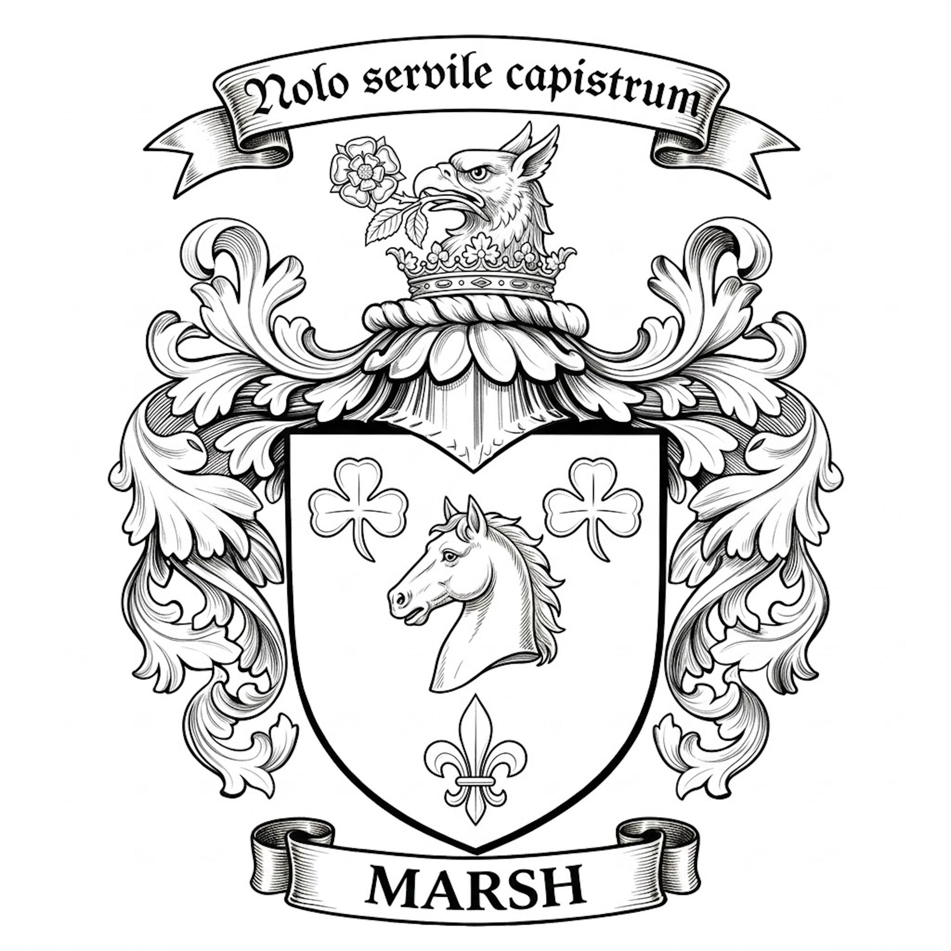 The Marsh Family Coat of Arms digital download: Includes Color PNG, B&W PNG, and SVG vector files