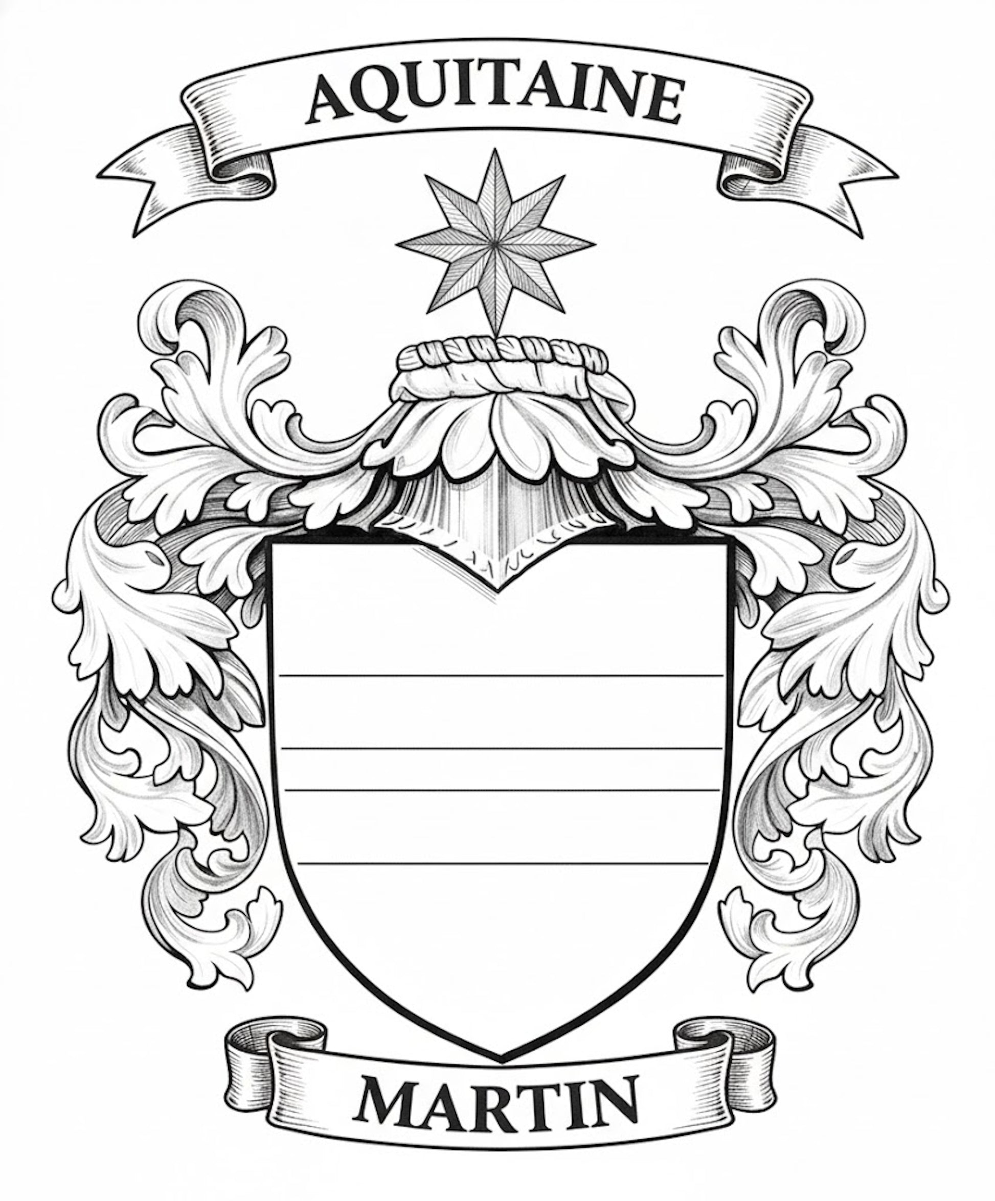 The Martin Family Coat of Arms digital download: Includes Color PNG, B&W PNG, and SVG vector files