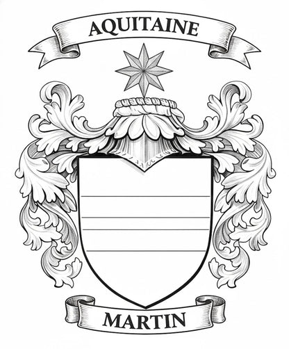 The Martin Family Coat of Arms digital download: Includes Color PNG, B&W PNG, and SVG vector files