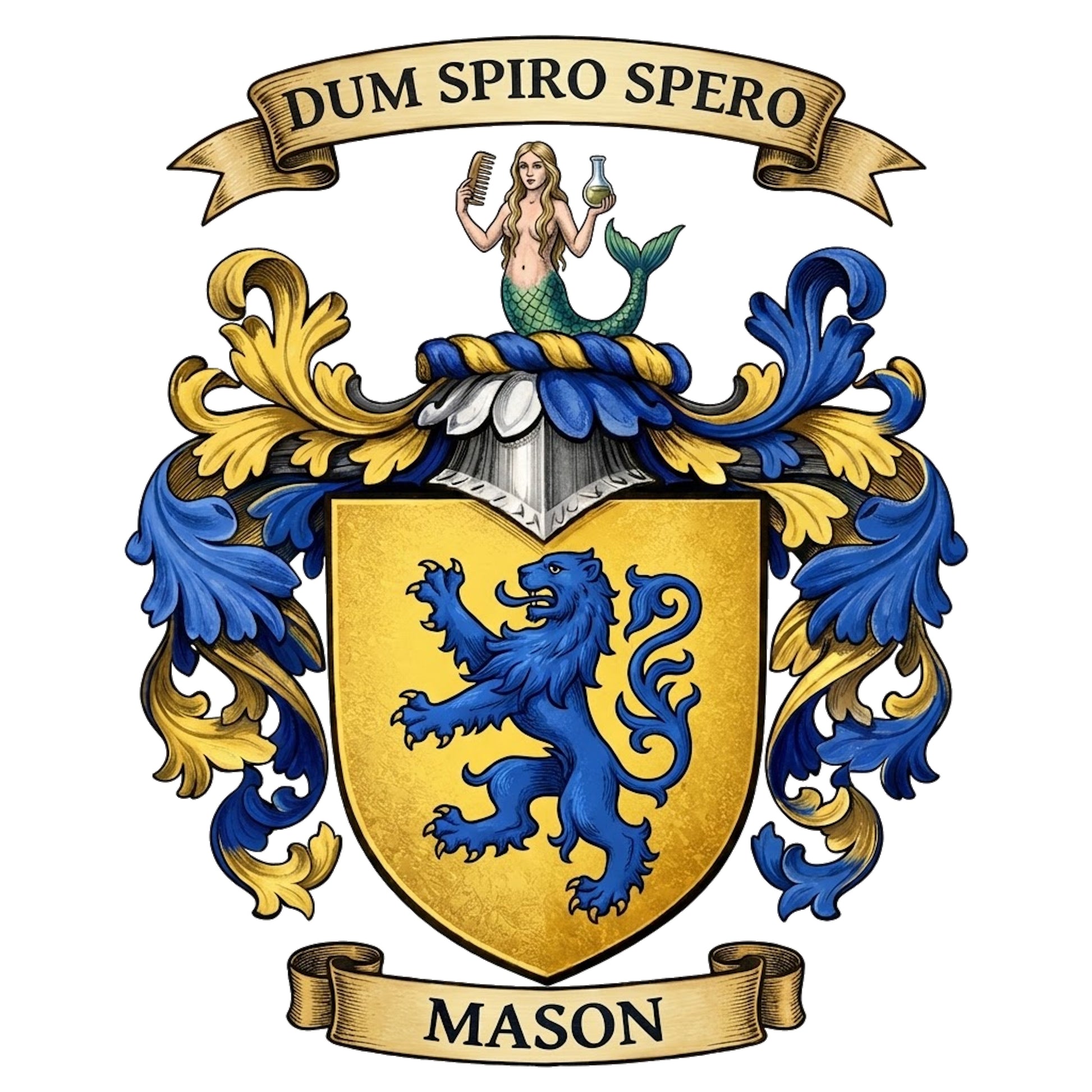 The Mason Family Coat of Arms digital download: Includes Color PNG, B&W PNG, and SVG vector files