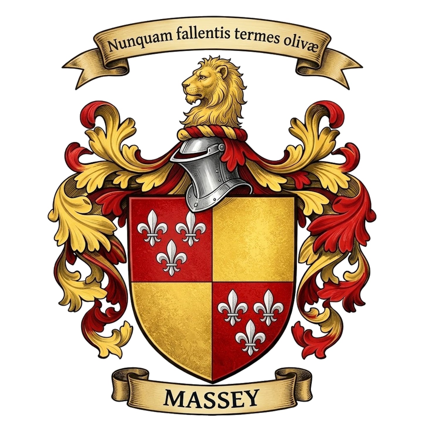 The Massey Family Coat of Arms digital download: Includes Color PNG, B&W PNG, and SVG vector files