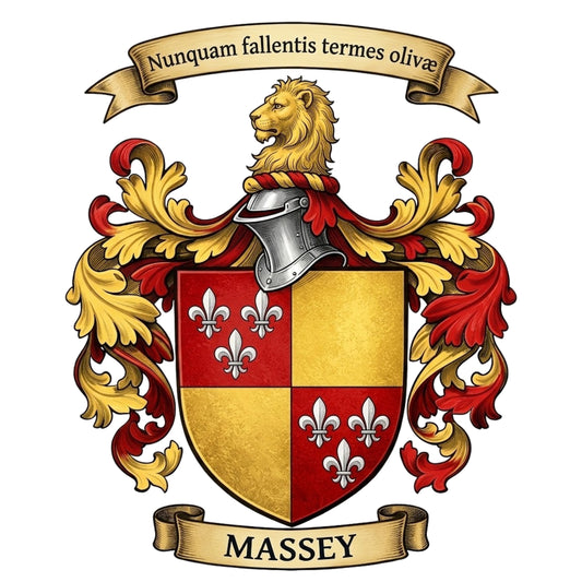 The Massey Family Coat of Arms digital download: Includes Color PNG, B&W PNG, and SVG vector files