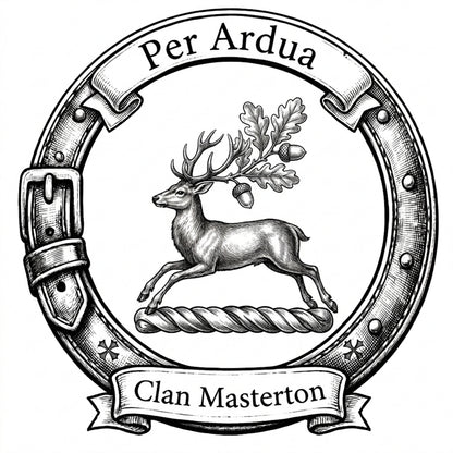 Clan Masterton Crest digital download: Includes Color PNG, B&W PNG, and SVG vector files