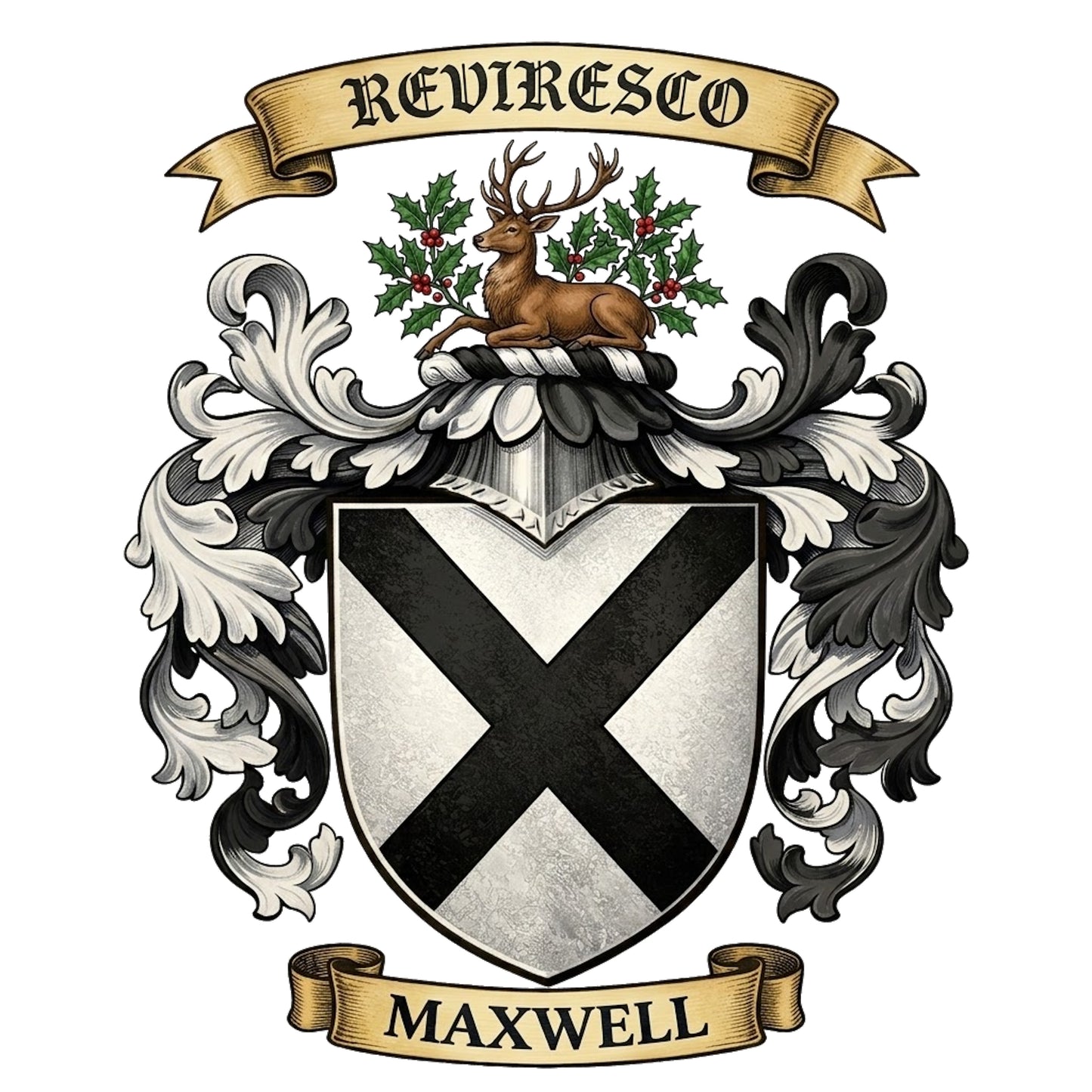 The Maxwell Family Coat of Arms digital download: Includes Color PNG, B&W PNG, and SVG vector files